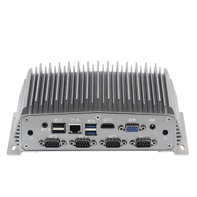 Fanless Mini Embedded PC Quad Core E3940 J3455 6COM 1LAN Wide Voltage